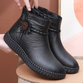 女鞋 老北京布鞋 女棉鞋 冬季 中老年加绒保暖妈妈棉靴软底防滑老人鞋