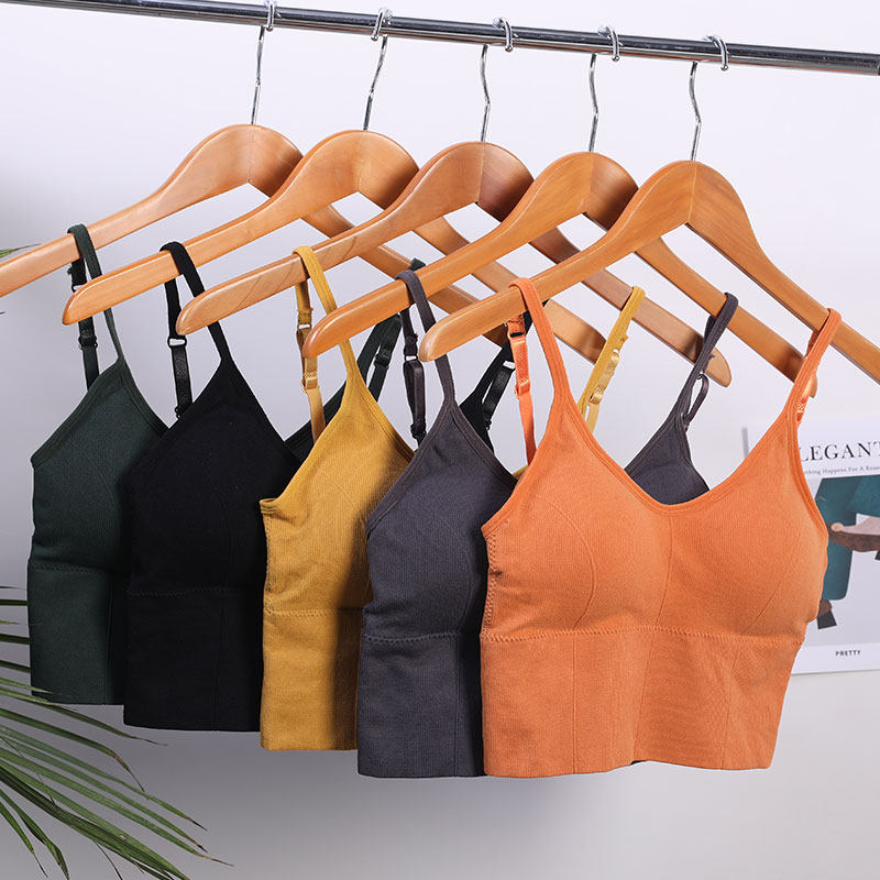 网红爆款卡卡美背吊带背心女带胸垫一体性感外穿内搭打底文胸内衣