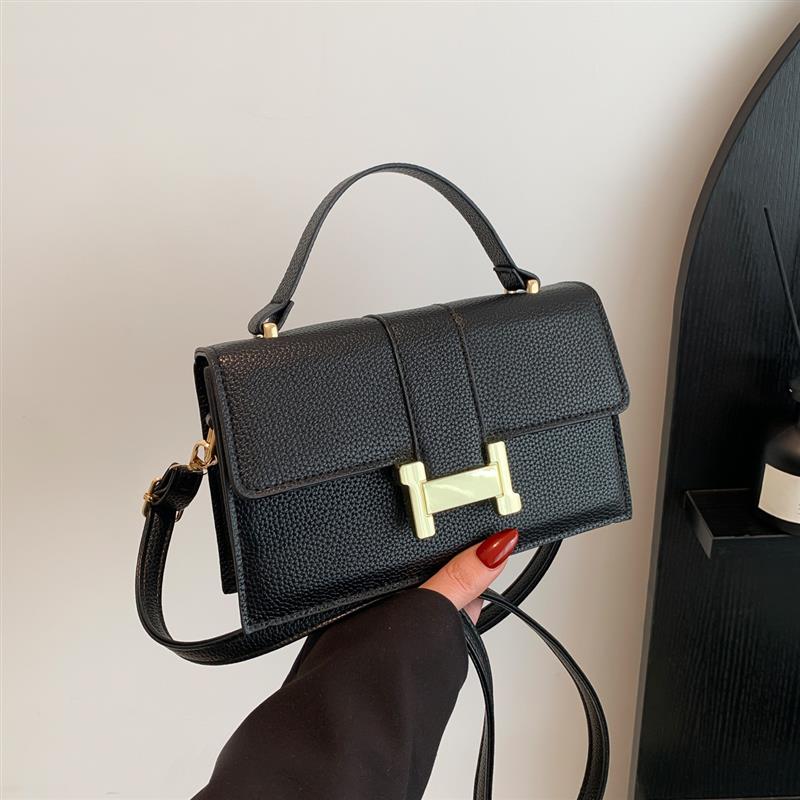 时尚高质感荔枝纹手提斜挎包2024春季流行新款单肩包韩版ins 女包