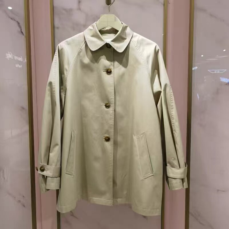 5+专柜2025新女春宽松气质风衣外套女纯棉上衣2SN1045260-3A-1190