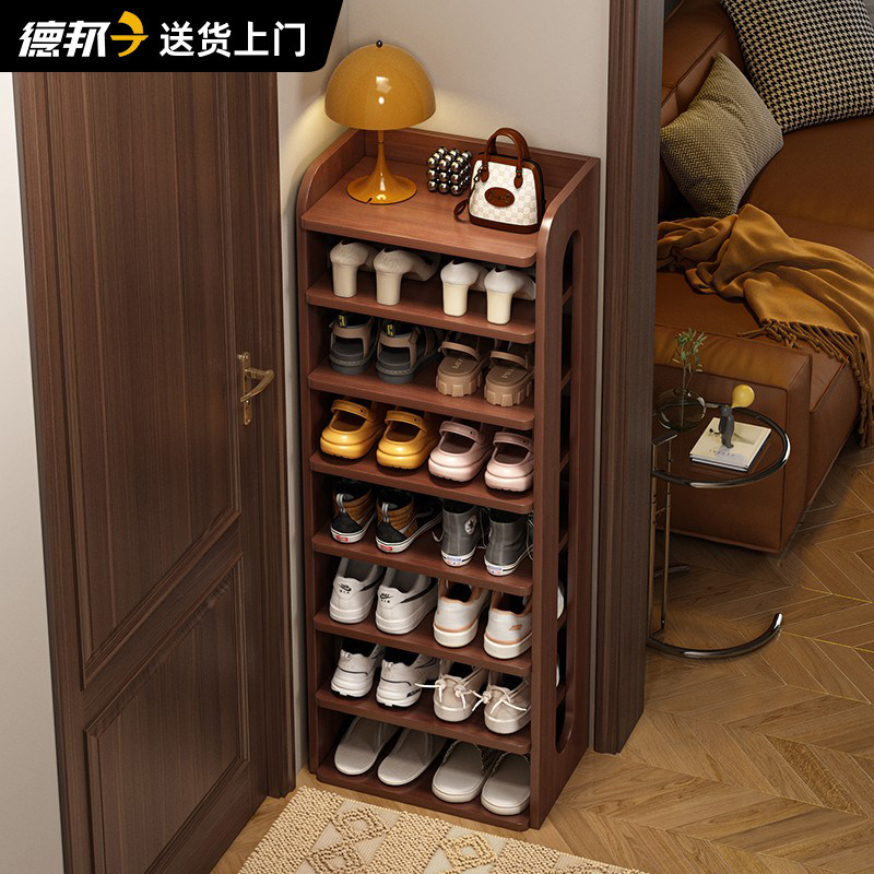 松木鞋架家用门口2025新款入户玄关柜鞋柜一体靠墙置物架