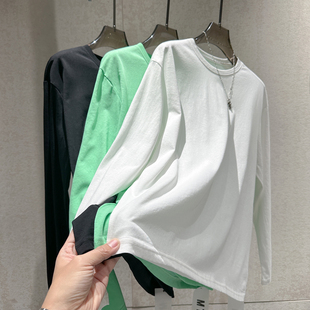 型轻薄面料防晒长袖 夏季 潮流男生穿搭上衣纯色基础款 宽松版 T恤衫