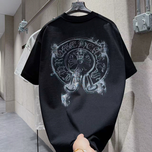 印花短袖 男个性 贴标设计圆领宽松版 冬季 T恤衫 美式 型潮流时尚 新款