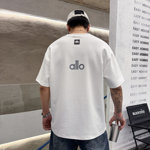 字母印花圆领上衣ins风百搭氛围感短袖 秋季 潮流T恤男个性 韩版 新款