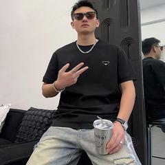 2025春季新款短袖男款仿金属胶印半袖t恤男个性潮流休闲打底衫