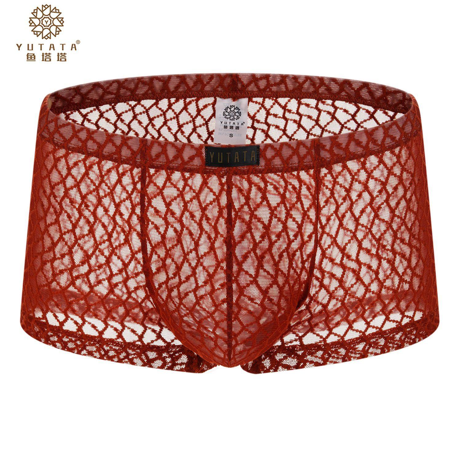 男士內裤新款平角裤衩性感透明蕾丝短裤囊袋a內裤供应男b179,女士内衣/男士内衣/家居服,男阿罗裤,淘宝优惠券,粉丝福利购,淘宝优惠卷