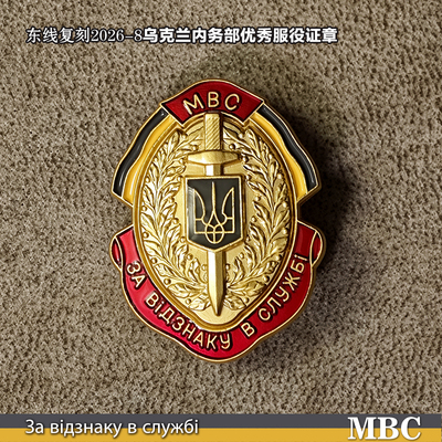 东线复刻2026-8乌克兰内务部优秀服役奖章克格勃安全委员会勋证章