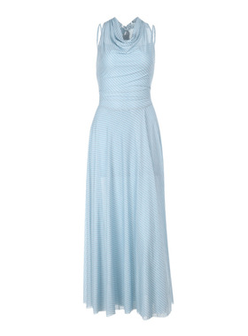 Retro style striped halter dress时尚复古气质条纹挂脖连衣裙女