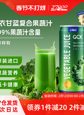 27000GCK羽衣甘蓝奇亚籽纤维饮料代餐高膳食纤维果蔬汁320ml*12瓶