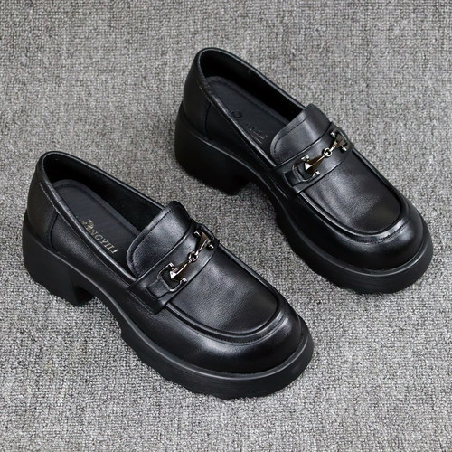 红依利厚底英伦风时尚舒适乐福鞋