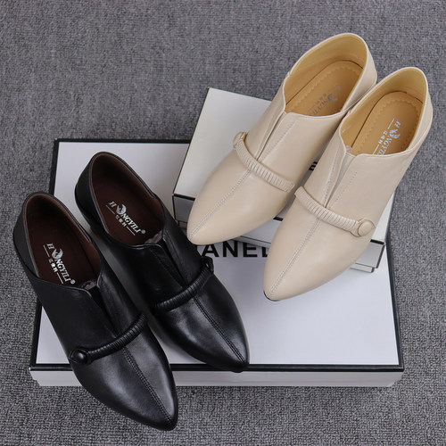 羊皮舒适深口单鞋时尚百搭小皮鞋