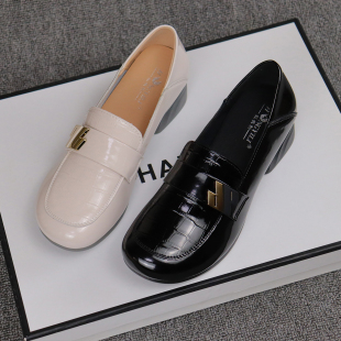 舒适深口单鞋 红依利女鞋 英伦风乐福鞋 漆皮复古百搭小皮鞋 2026新款