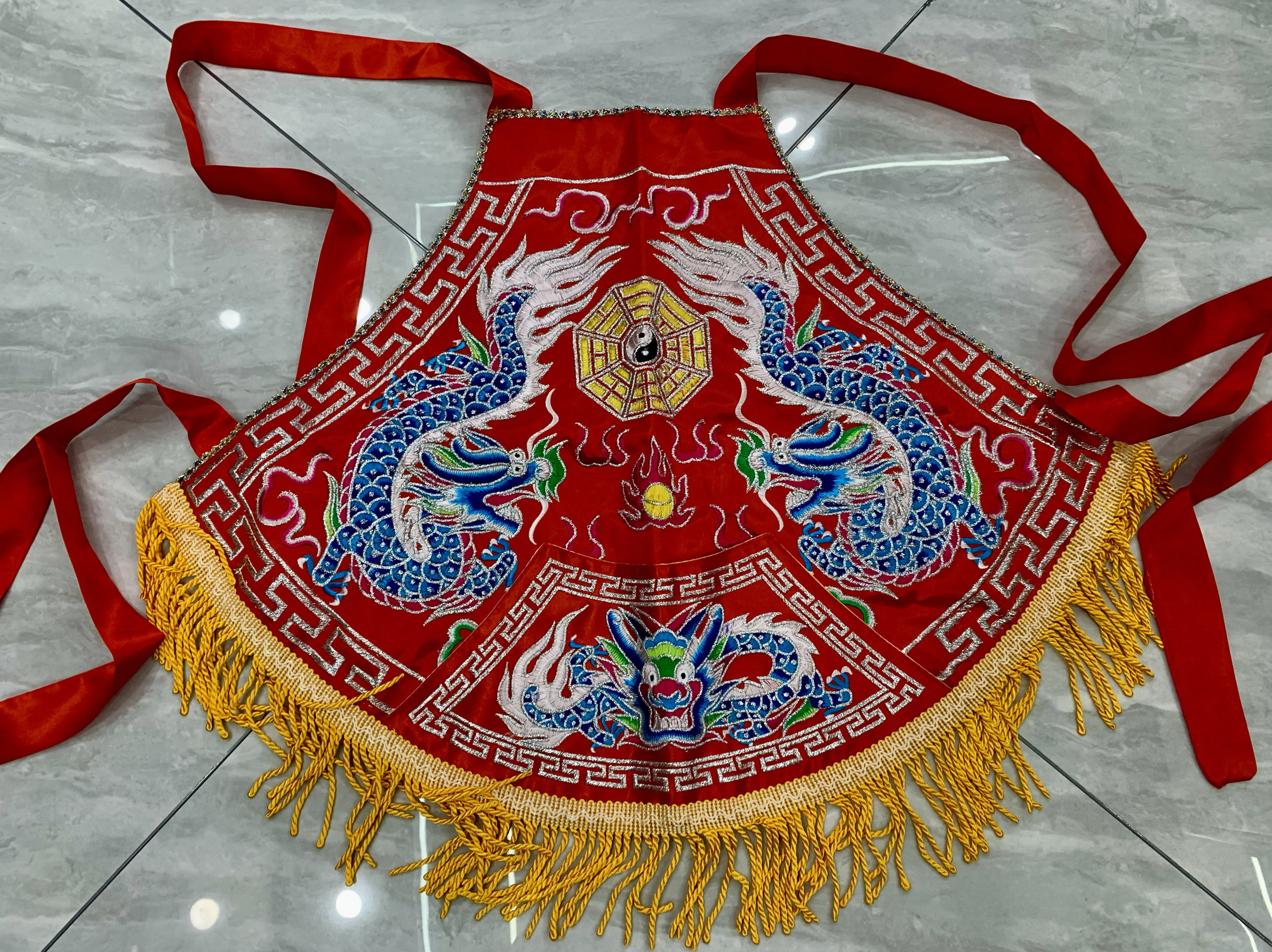 精品龙款钩金绣龙肚兜均码绣品佛像肚兜金童玉女哪吒肚兜道家肚兜