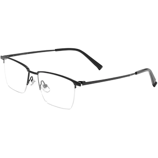 纯钛半框近视眼镜男款商务可配度数专业网上配镜框镜架散光配镜片