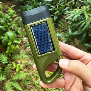 户外太阳能手摇手电筒可充电led照明灯便携式露营灯多功能应急灯