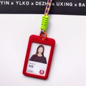 学习校园卡套 名印优品PP双透工作证 ins风学生情侣挂脖工卡套透明公交校园卡门禁饭卡片工作卡套 胸牌