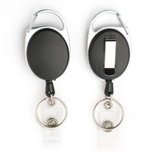 可拉伸椭圆形易拉扣可伸缩磨砂胸牌卡套证件扣户外钥匙扣蛋形拉线器易拉得定做