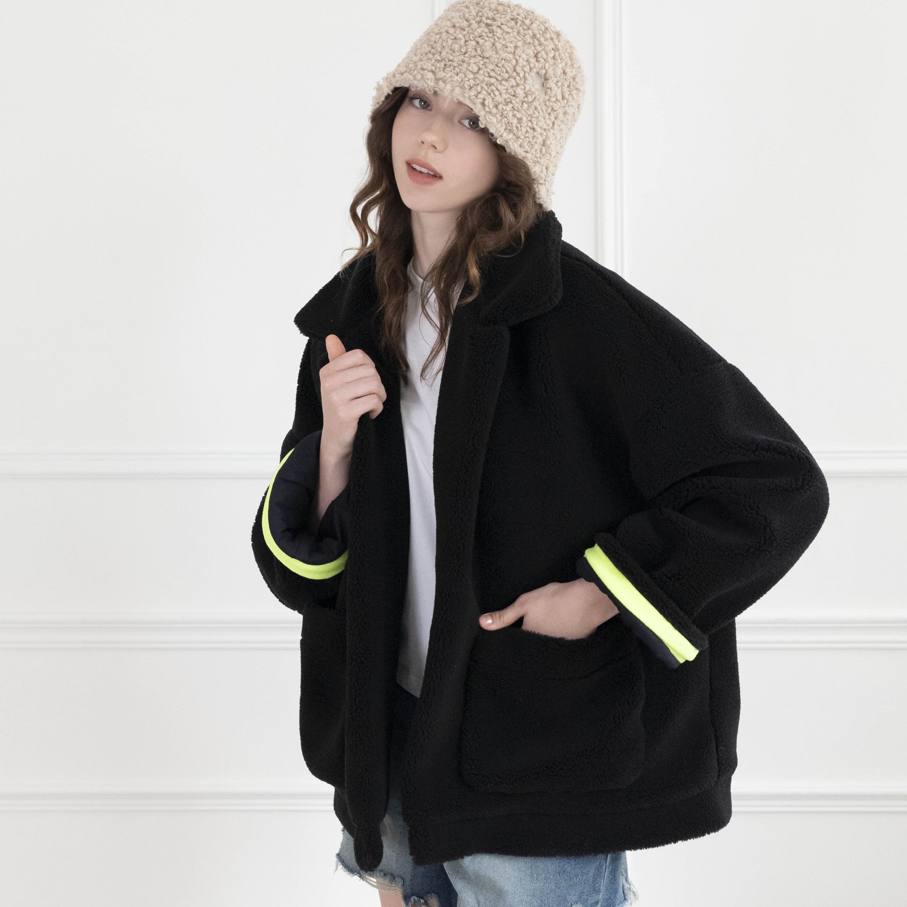 HOII后益MR. HOSEA HO保暖福娃暖绒刺绣外套长袖休闲宽松秋冬