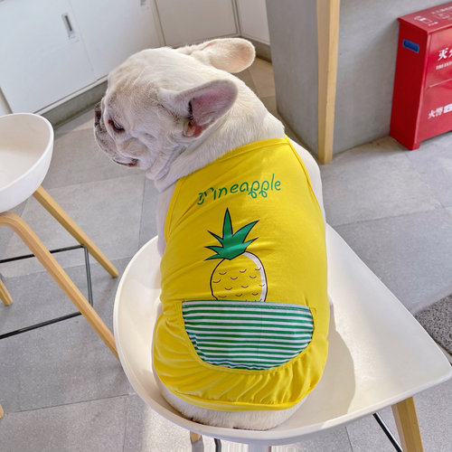 HeyElf法斗背心巴哥吊带比熊雪纳瑞背心透气衣服宠物西高地T恤