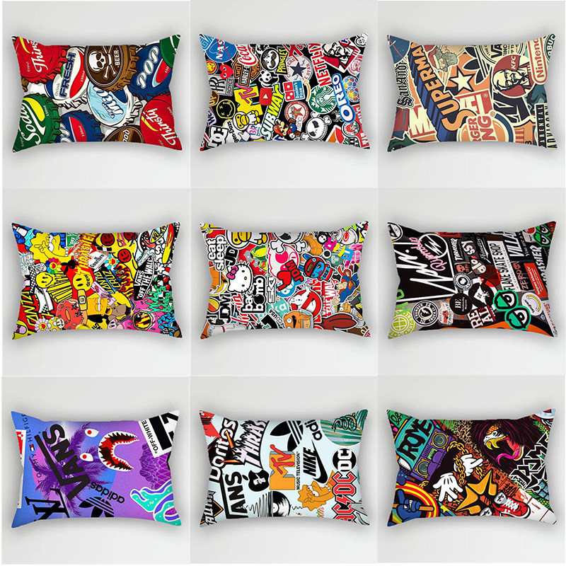 现代卡通文字潮牌腰靠枕客厅卧室靠背汽车座椅护腰长方形送人礼物,居家布艺,腰靠垫,淘宝优惠券,粉丝福利购,淘宝优惠卷