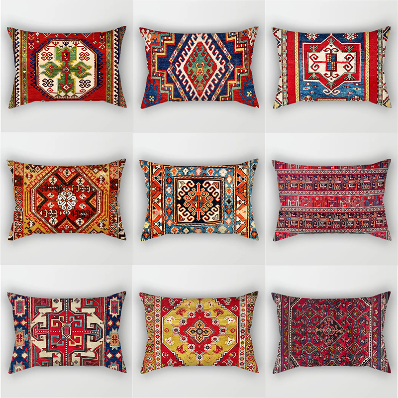 波西米亚民族风抱枕几何双面长方形可拆洗靠背沙发护腰复古