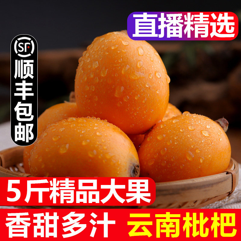 【直播福利】顺丰云南枇杷大果5斤新鲜水果琵琶果当季整箱包邮