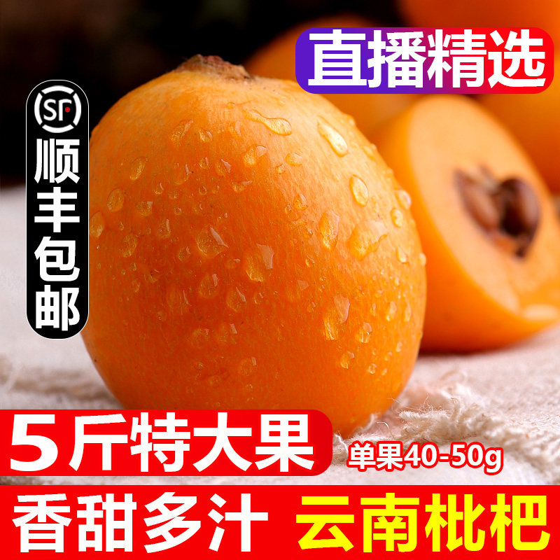 【直播福利】顺丰枇杷特大果5斤云南新鲜水果琵琶果当季整箱包邮