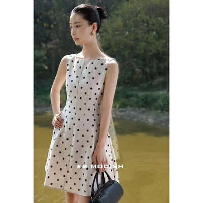 QIQI绮绮家~波点无袖连衣裙4378【ES】#4-9