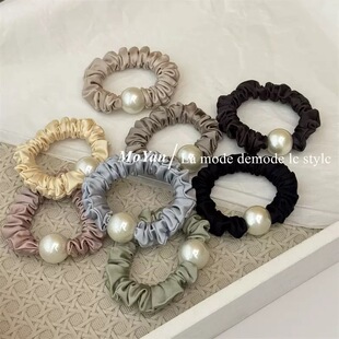 缎面珍珠发绳 韩版 19.9任选5个 QIQI绮绮家 自留款