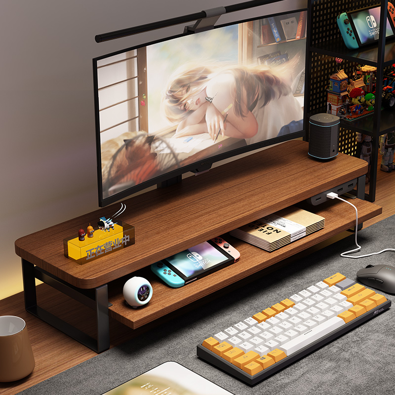 电脑增高架可充电桌面置物架