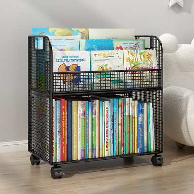 儿童书架可移动带轮置物架
