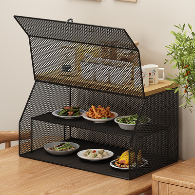 厨房置物架台面餐桌剩饭剩菜罩子防苍蝇蚊子菜罩子桌面多层收纳架