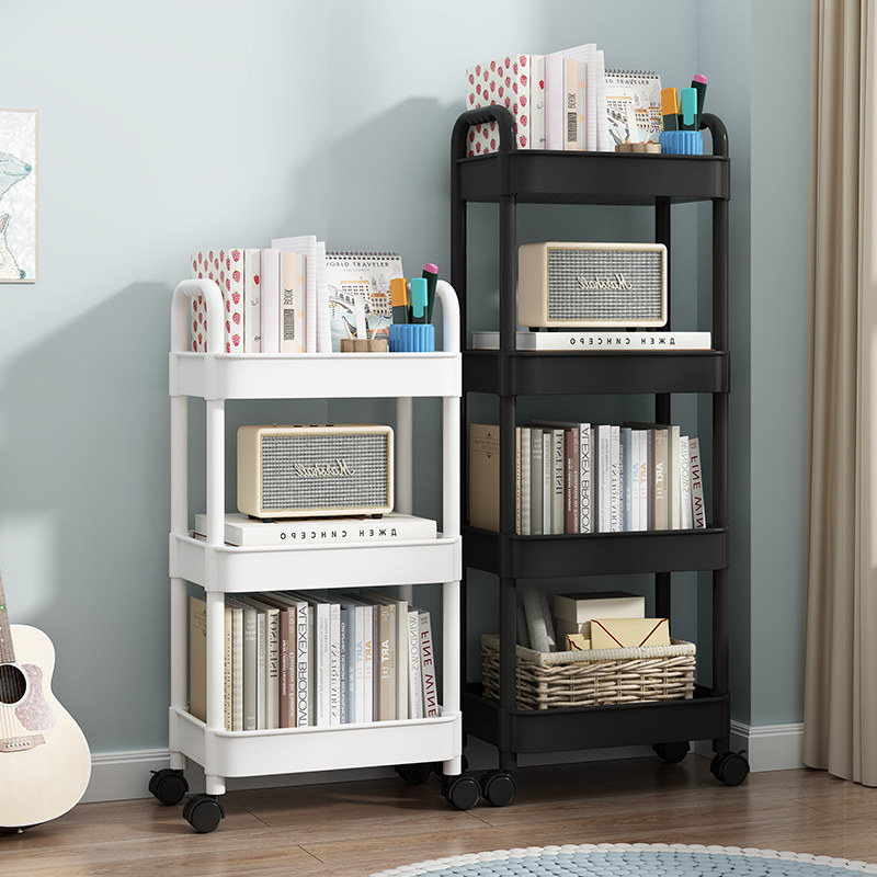 简易小书柜落地可移动夹缝置物架零食架小推车客厅浴室收纳储物架,住宅家具,搁板/置物架/家用陈列架,淘宝优惠券,粉丝福利购,淘宝优惠卷