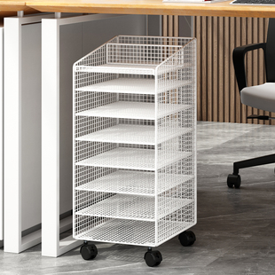 办公桌文件收纳架落地书架桌下可移动收纳柜多功能文件整理架资料试卷分层文件收纳盒文件夹分类整理工位神器