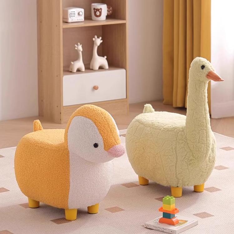 儿童卡通凳门口换鞋凳客厅茶几矮凳网红卡通软包小板凳沙发垫脚凳