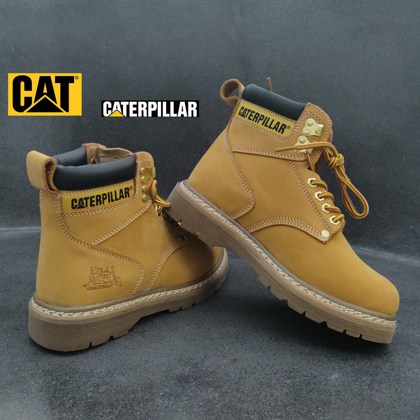 CAT男女同款情女工装短靴大黄靴