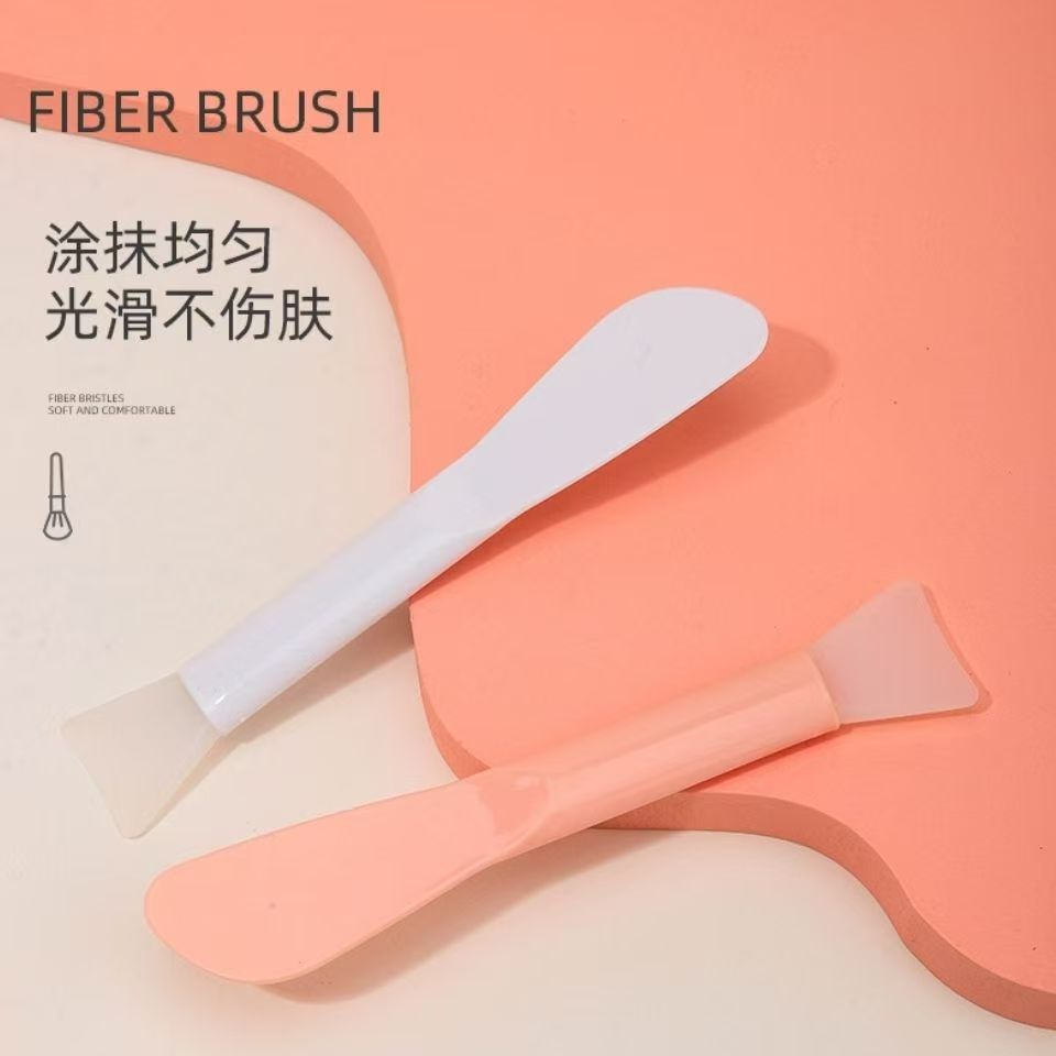 双头硅胶面膜刷脸部清洁美容院泥膜棒两用刮刀涂抹工具实用便携