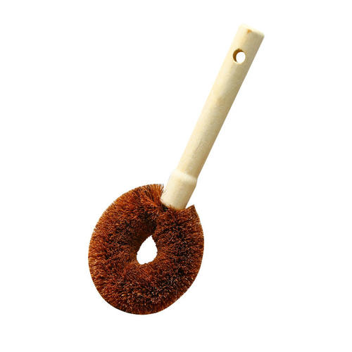 家用天然椰棕锅刷木柄厨房不沾油洗锅神器长柄刷子清洁工具实用