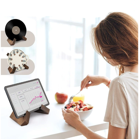 木质餐厅菜谱架厨房菜单展示书房桌面阅读木制书立架实用家居