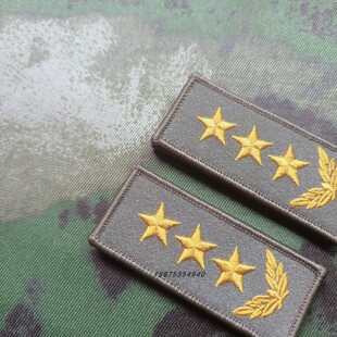 微电影潮流级别麦金星星绿色领贴章魔术贴粘设计户外精密刺绣徽章