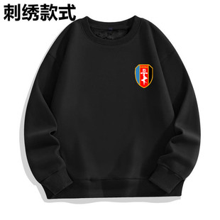 闪电利剑加绒卫衣秋冬季上衣套头男潮迷彩黑色长袖休闲户外风刺绣