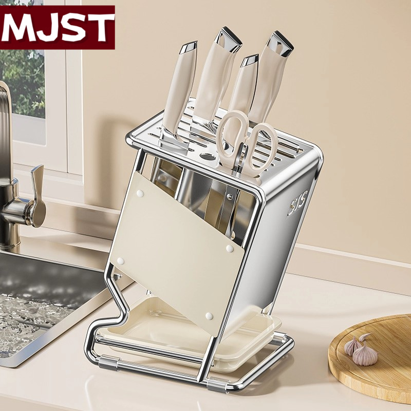 日本轻奢不锈钢一体刀具筷笼架