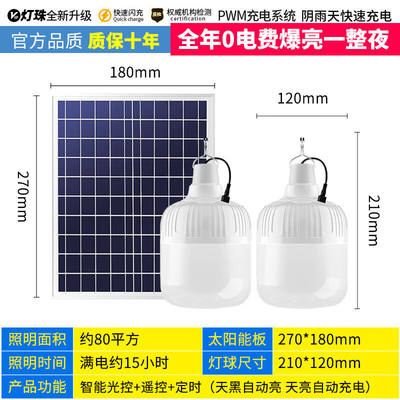 超亮led应急灯庭院灯家用泡露营夜市摆摊灯爆亮【一拖二250VW】灯