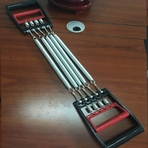 弹簧两用拉力器扩胸器彩色塑柄拉力器可调节多功能拉伸器握力器