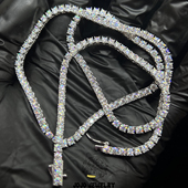 Moissanite 3mm S925银 Tennis网球链莫桑石镶嵌闪钻项链弹簧双扣