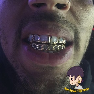 Grillz定制hiphop珠宝嘻哈风格 金牙私人订制古巴链形状金牙套