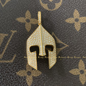 Iced Jewellery Mask斯巴达勇士面具吊坠定制Custom Out Sparta