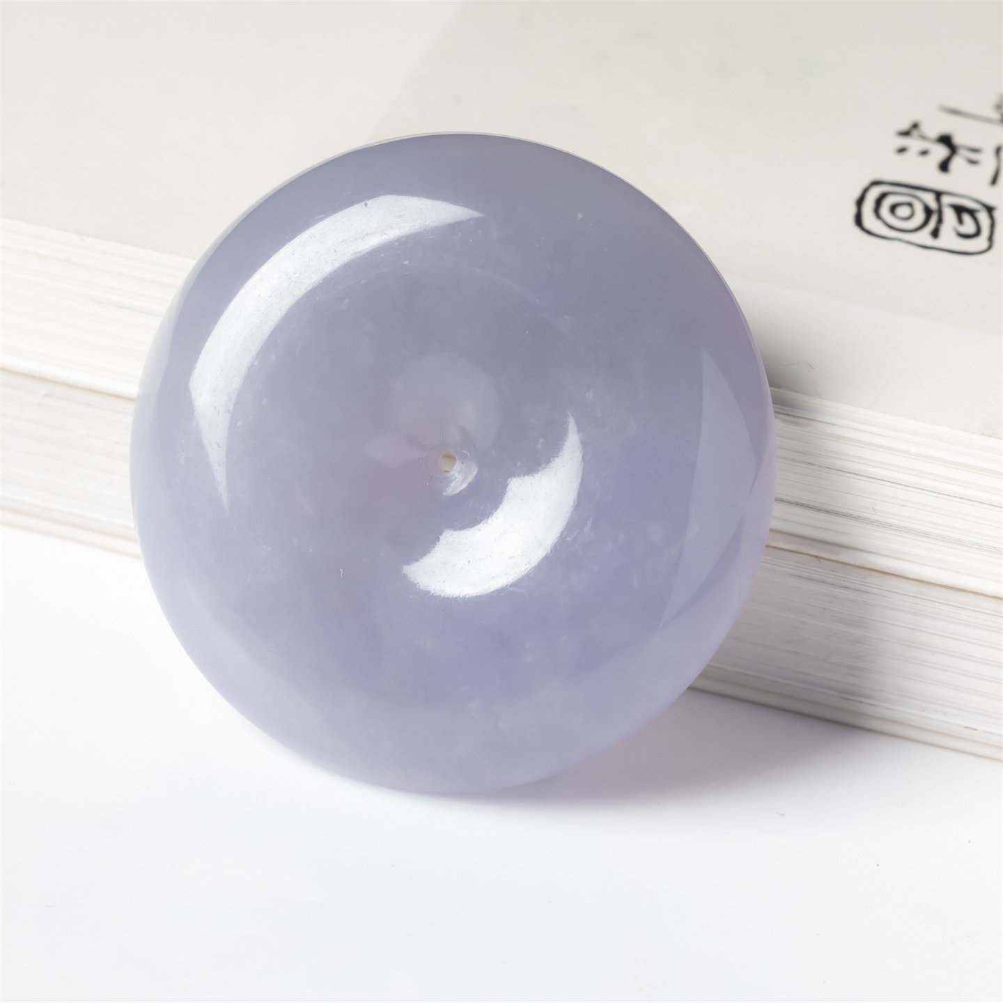 缅甸天然翡翠a货老坑冰糯种紫罗兰平安扣吊坠厚装大件平安扣挂件