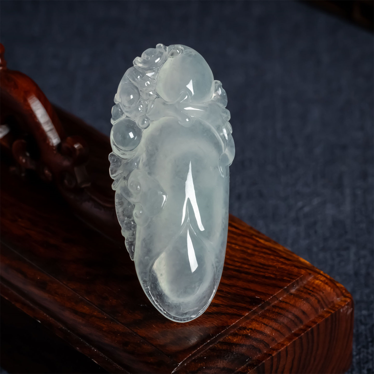 缅甸天然翡翠A货冰种冰透福瓜如意吊坠男女款福在眼前毛衣链挂件