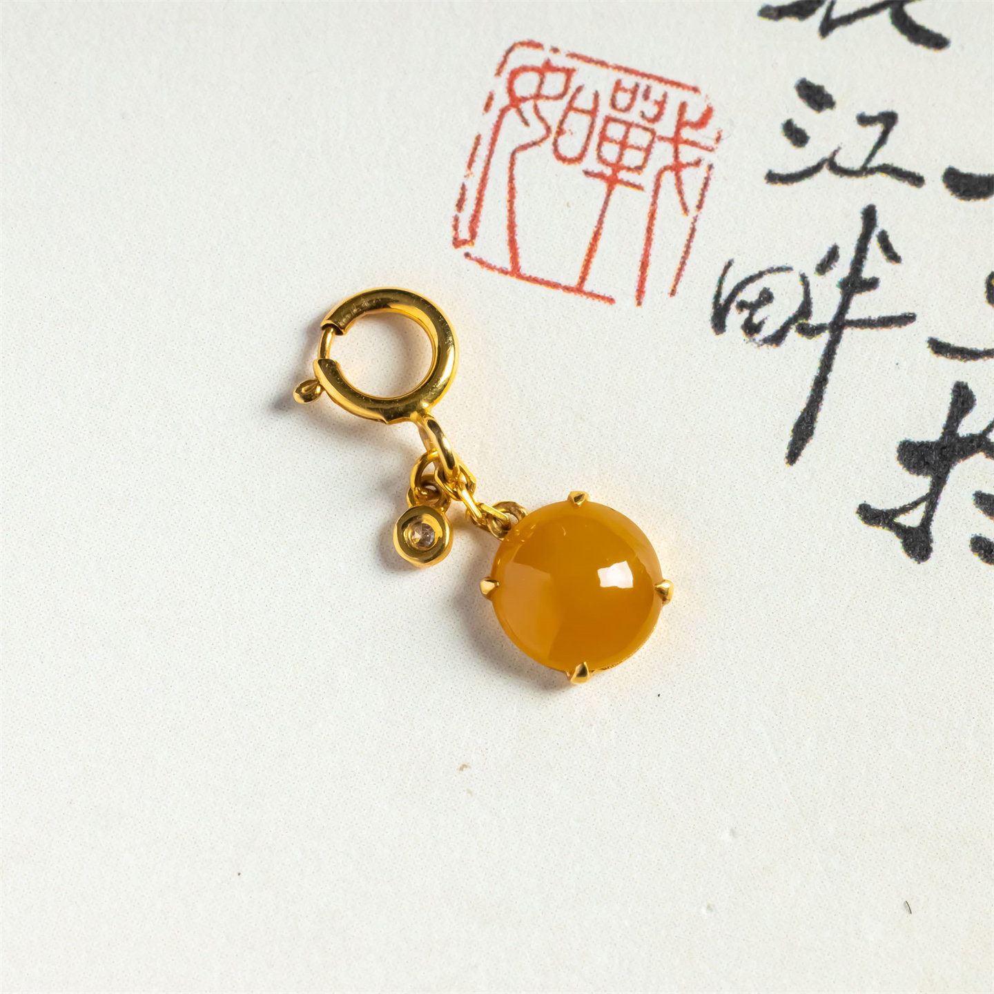 缅甸天然翡翠A货老坑冰红翡戒面精品吊坠18K万能扣时尚翡翠挂件